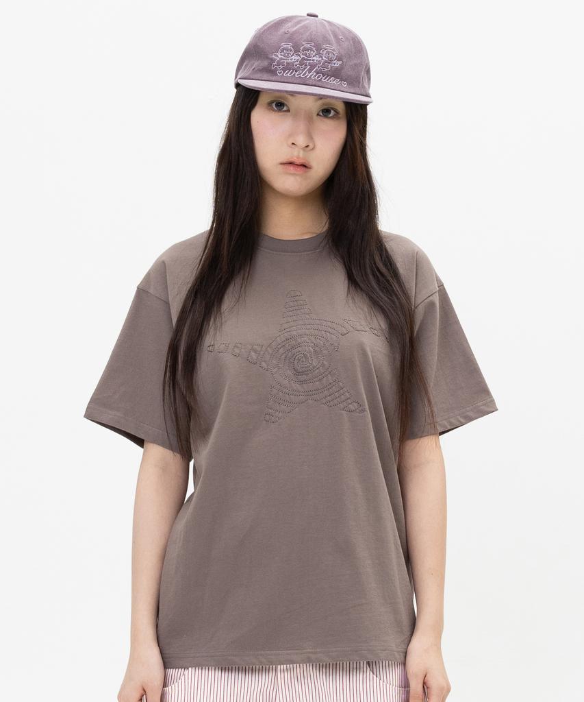 WEBHOUSE Twister Stitch Tee - Brown
