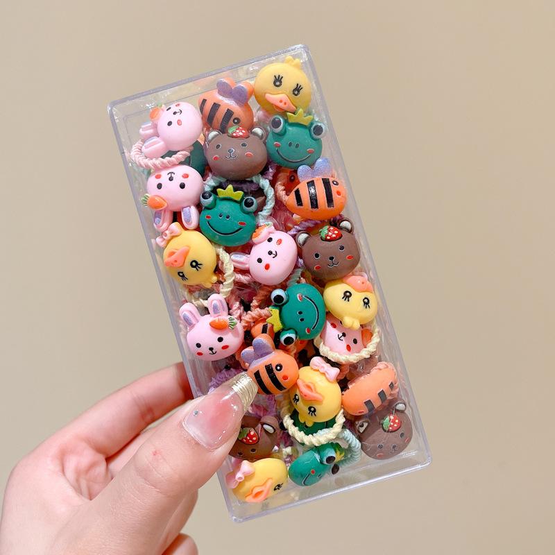 10-30PCS/Set, Cute Cartoon Animals, Hair Bands, Girls, Elastic Rubber Band, Headwear, Hair Accessories