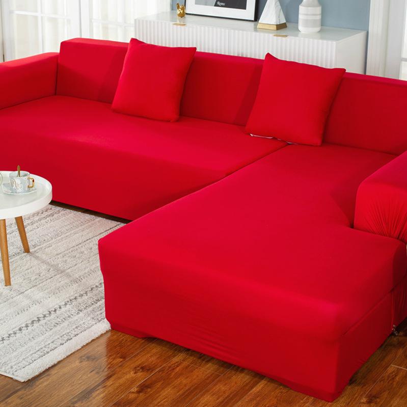 Universal Elastic Sofa Cover - Solid Color, Anti-Scratch, Four Seasons Protection for Chaise Lounge