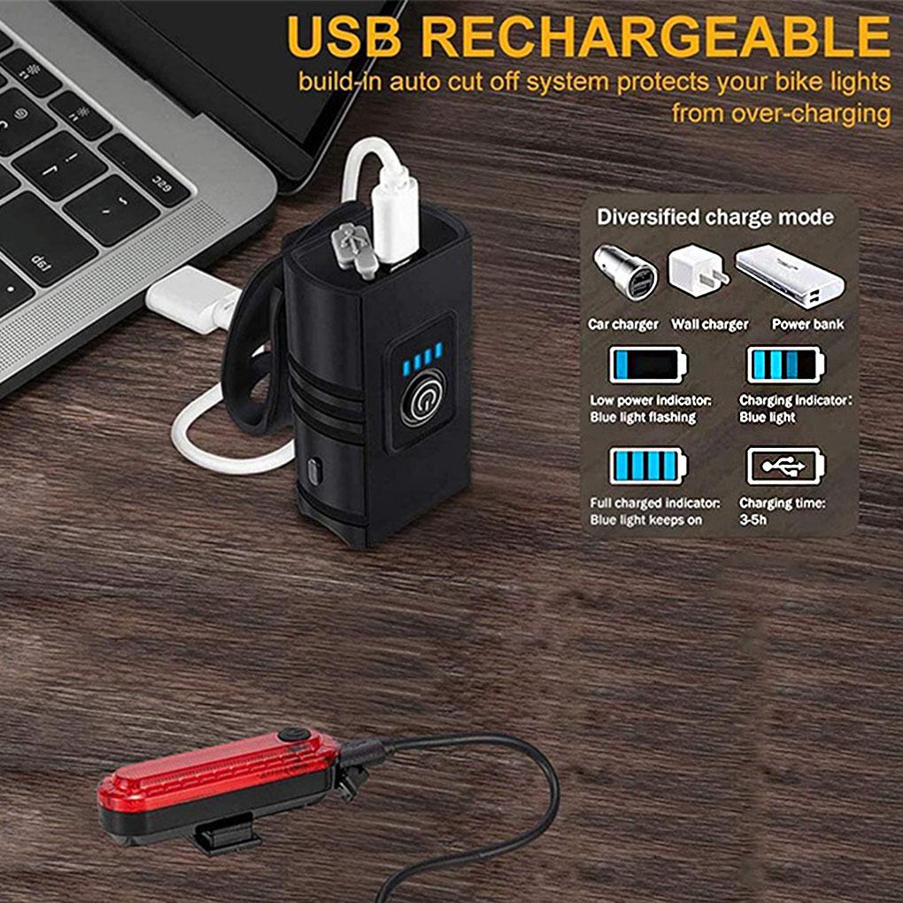 Bicycles Light Adjustable Rechargeable Waterproof Warning Road Bike Front Lamp Cycling Security Removable Equipment