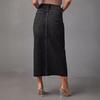 Women Long Jean Skirts Stretch Denim Midi Bodycon Skirt