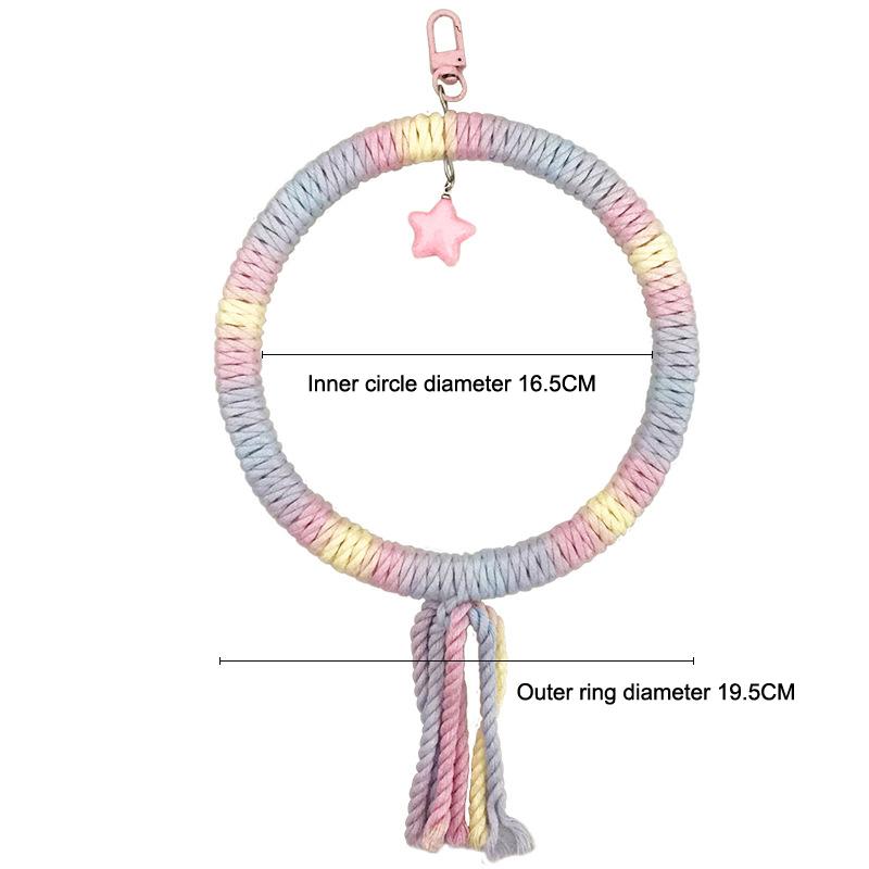 Colored Cotton Parrot Pole Flexible Hanging Clip Swing Colorful Perch Rotating Comfortable Bird Cotton Rope Swing Pet Supplies