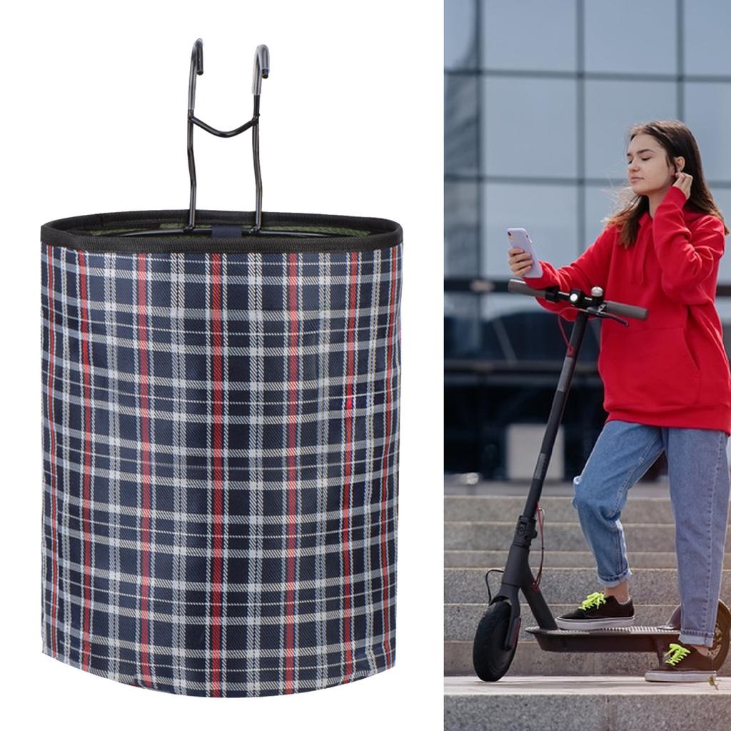 Bike Basket Front Rack Storage Bag Large Capacity Steel Frame Oxford Cloth for Outdoor