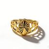 Sunflower Sand Gold Fire-Baked Wedding Ring: Classic Versatile Design with Matching Inner and Outer Colors