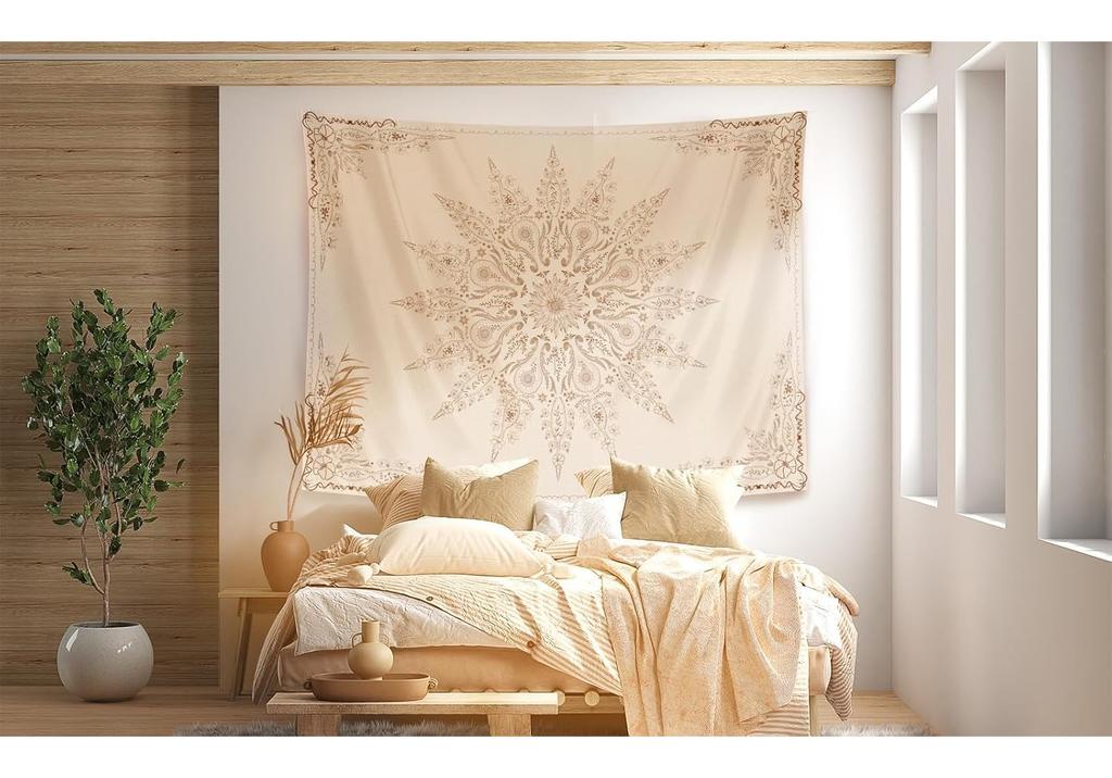 Damanse Floral Tapestry Wall Hanging Cute,Boho Wall Tapestry for Bedroom Aesthetic,Mandala Living Room Decor for Teen Girls