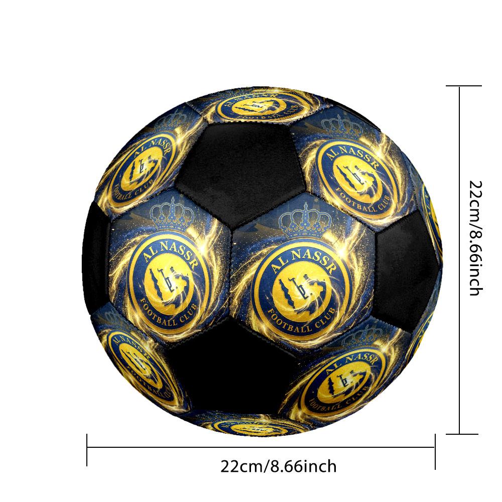 1pc Al-Nassr FC Soccer Ball Size 5 Indoor Soccer Ball Fashion Colorful Backyard Game - Great For Sports Fans Gift HE21