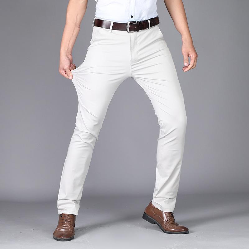 Summer Thin Men's Pants Fashion Business Casual Green Black Trousers