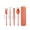 1pcs Knife, fork, spoon and chopsticks plastic tableware set, reusable, suitable for picnics, camping, and student supplies