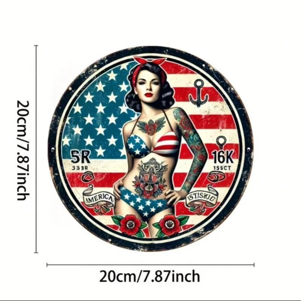 Amerikanische Flagge Blech Retro Wandkunst Vintage Heimbar Büro Dekor Metallschild