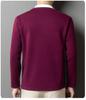 Men’s 2025 Autumn/Winter Long Sleeve Double Collar Patchwork Sweatshirt