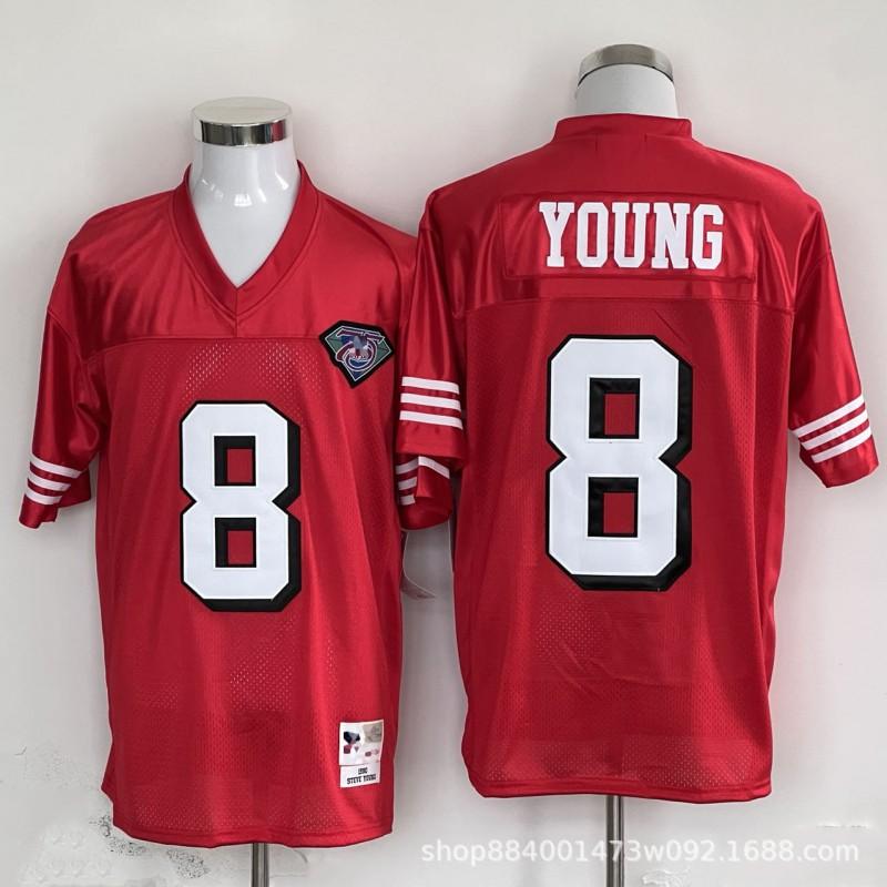 San Francisco 49ers Retro Football Jersey Mens Cotton Blend Training Uniform American Practice Fan Wear