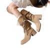 Fashion Spring/autumn Tassel Ethnic Modern Boots Mid-calf Square Heel Ladies Shoes on Sale 2025 Fashion Mid Heel Round Toe Boots