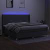 VidaXL Sommier à Lattes de Lit avec Matelas et LED, Lit Rembourré avec Tête de Lit, Lit Double, Lit Adulte de Chambre, 3138742