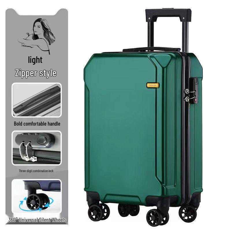 Kangaroo Leather Travel Suitcase - Durable, Large Capacity for Men, Women, and Students with Password Lock and Trolley Wheels.