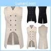 Frock coat Steampunk Retro pentru Bărbați, Vestă Jacard cu Guler Revers