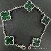 Exquisites Vierblättriges Kleeblatt Armband für Damen Fünf-Blüten Armband Zweiseitiges Natürliches Weißes Perlmutt und Karneol Armband