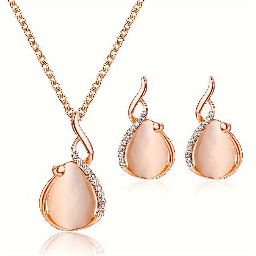 Women's European & American Luxury Jewelry Set: Necklace & Stud Earrings