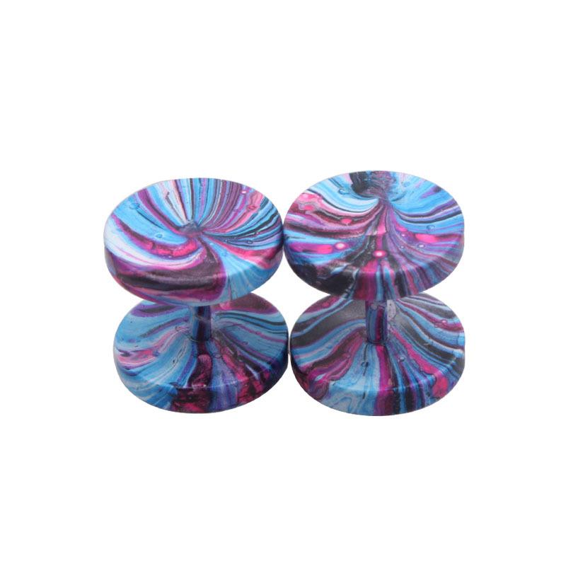 2pcs 16G Colorful Stainless Steel Round Stud Earrings For Women Dumbbell Piercing Earrings Men Punk Jewelry 8mm 10mm