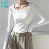 NOMe Ribbed U-Neck Long-Sleeve Slim Crop Top
