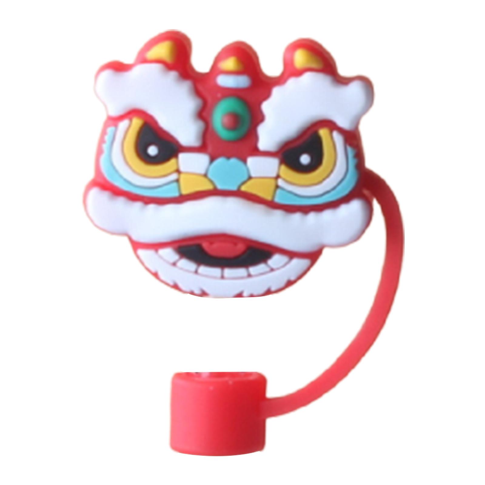 

4/6/8pcs Silicone Straw Tips Cover Protection Dustproof Plugs For Straw Cap Cartoon Reusable Straw Protection Plug Accessories