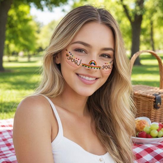 Freckle Temporary Tattoos, Waterproof & Long Lasting Face Stickers, Rainbow Color Makeup Decals for Festival, Party, Halloween