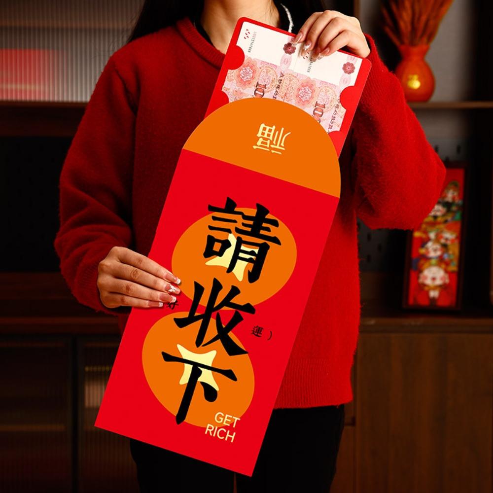 Chinese Style Horse Year Red Envelopes Cartoon Bronzing 2026 Lucky Red Bag Traditional Thickened Red Packet Festival Gifting