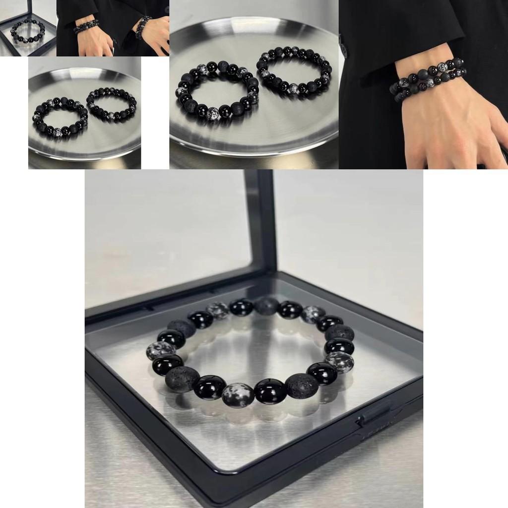 Premium Quality Obsidian Beads Dark Theme Bracelet For Couples And Travel Gifts