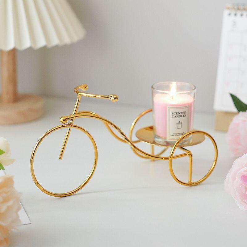 Metal Bicycle Candle Holder / Diffuser Stand, Decorative Tricycle Rack, 2 Colors (Black/Gold), Creative Home Decor Gift,