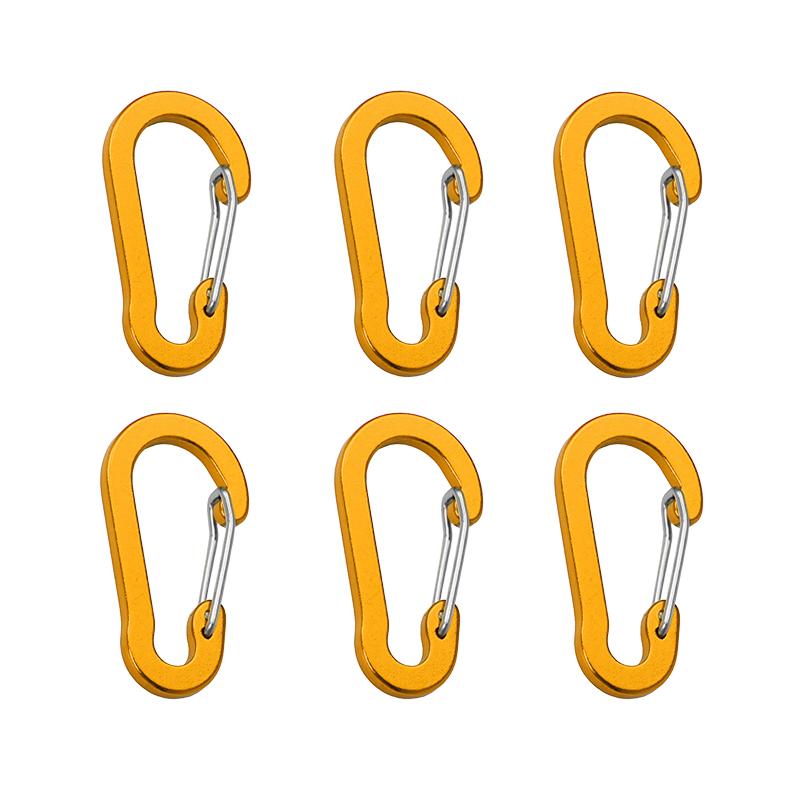 6Pcs/lot Aluminum Alloy Carabiner Keychain Outdoor Camping Climbing Snap Clip Lock Buckle Hook Fishing Accessories
