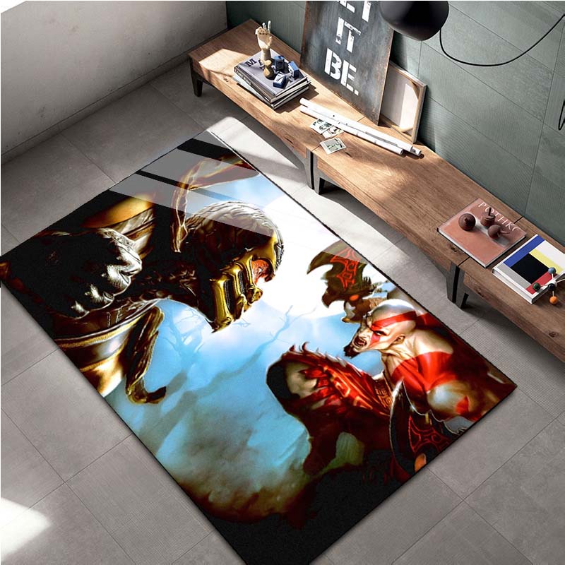 15 Sizes Kratos God-of-War Gamer Area Rug Large,Carpet for Living Room Bedroom Sofa Doormat Decor,Kids Play Non-slip Floor Mat