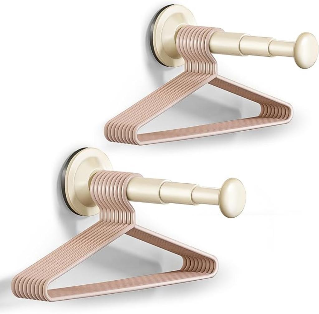 Suction Cup Hanger Organizer, Hanger Storage Rack for Dryer/Washing Machine.Holding Perfect Space Saver for Laundry Room,Bedroom,Bathroom Wall