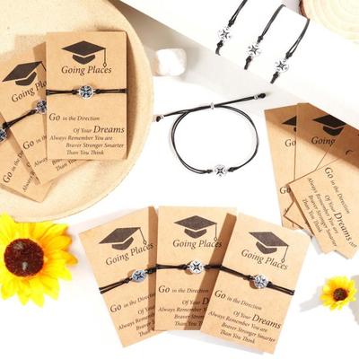 5 pezzi/set braccialetto con bussola per ragazze, corda intrecciata, regali comodi, popolari amici laureati, braccialetto con bussola, per appuntamenti