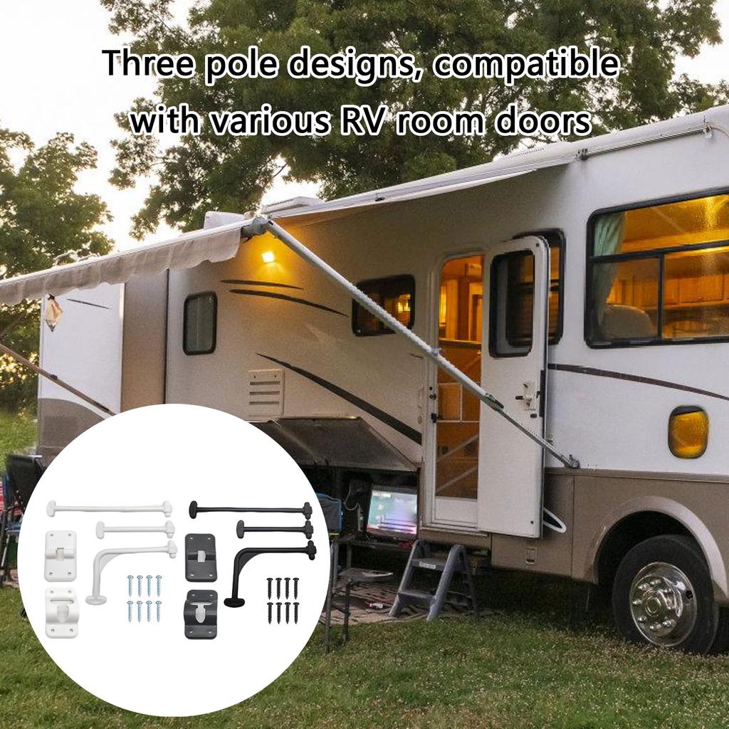 Entry Door Catches Exterior Door Hold Hook Keeper Entrance Latches with Screws RVs T-Style Door Holder Catches