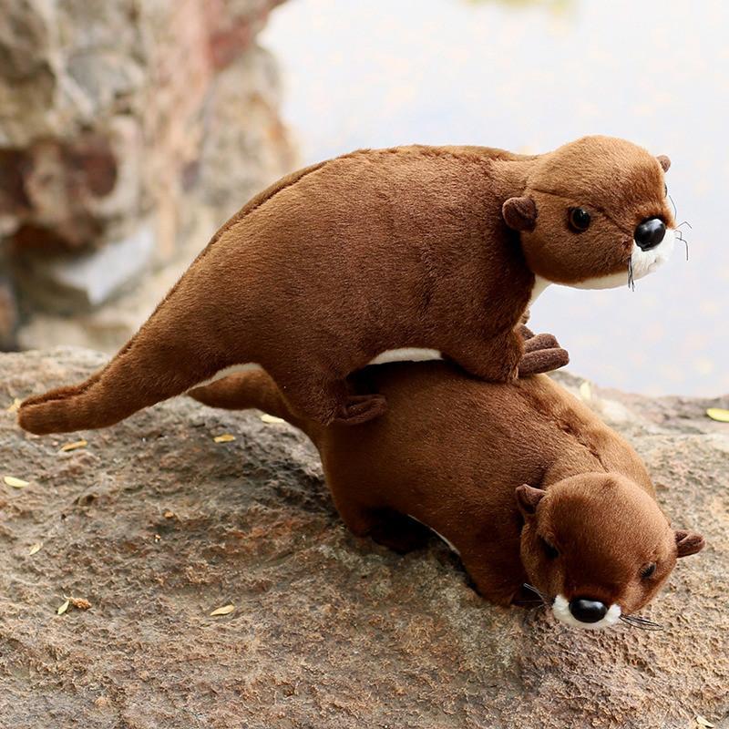 Adorable Otter Stuffed Plush Toy Realistic Long Fur Soft Animal Figure 40cm Gift