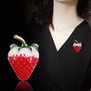 Charming Enamel Strawberry Brooch: Sweet and Versatile Cartoon Pin for Women