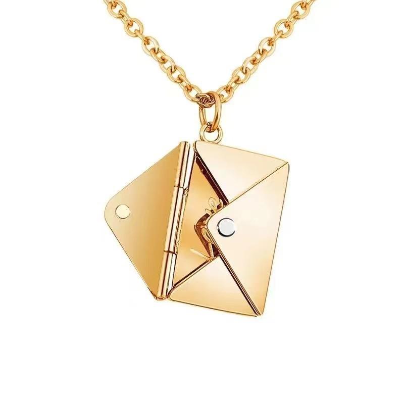 Personalized Titanium Steel Love Letter Necklace - Engravable Fashionable Women's Clavicle Chain