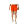 Solid Color Comfortable High Waist Training Breathable Three Quarter Pants Women Shorts Orange 2012D035-800