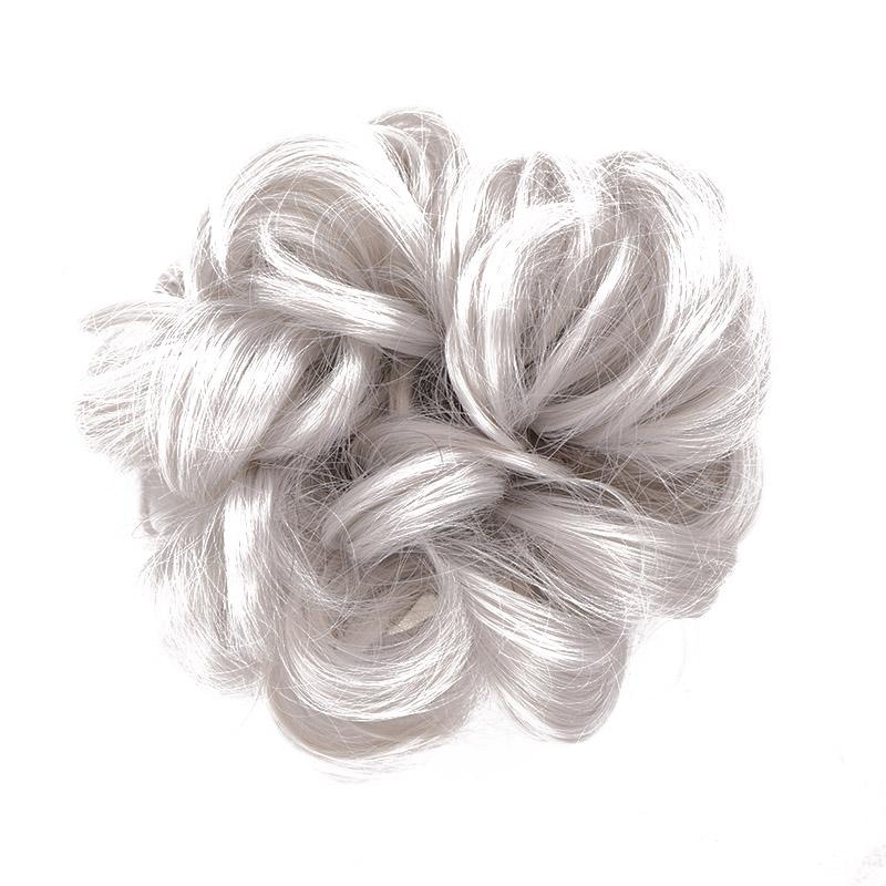 Messy Hair Bun Extensions Rubber Band Synthetic Hair Extension Curly Wavy Messy Synthetic Chignon Scrunchy Updo Hairpiece For Women Girls