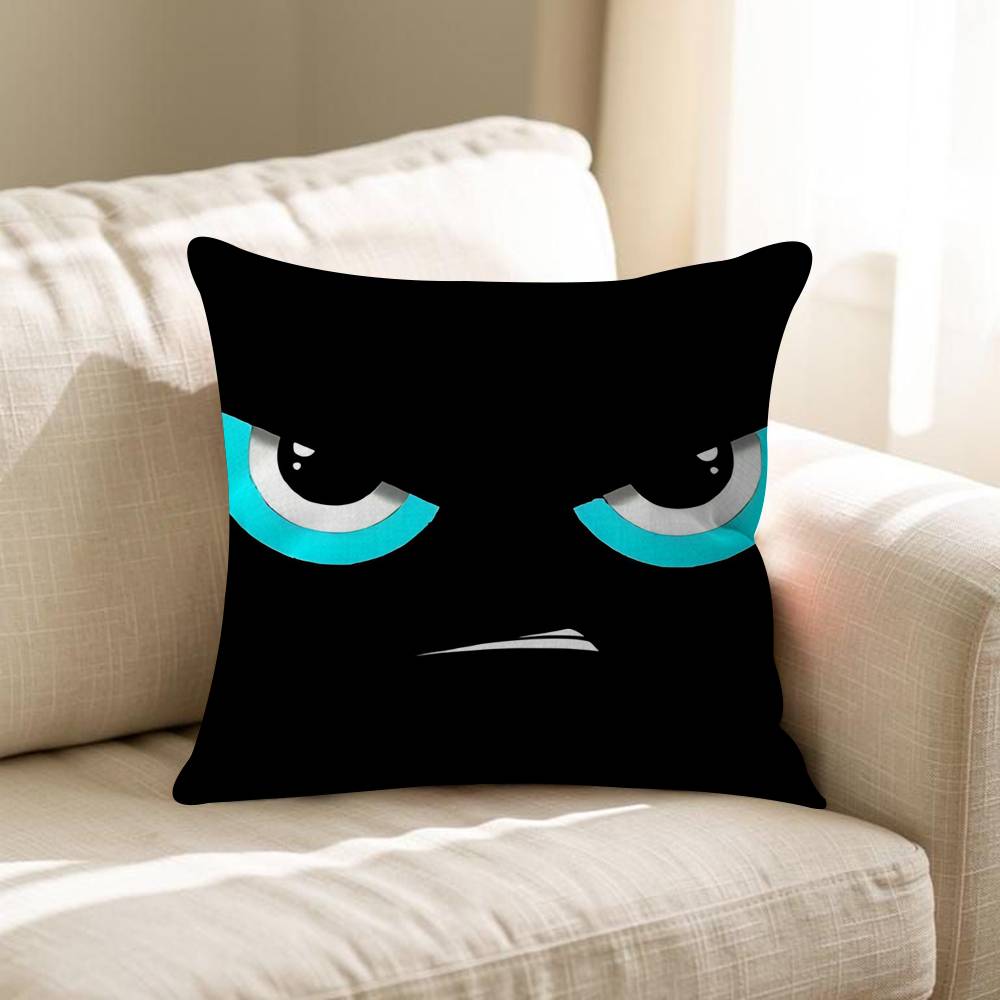 Angry Cartoon Eyes Pillow Cushion Cover Pillowcase Living Room Sofa Home Decor Customized