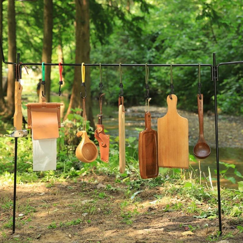 10 stk Telt Elastisk tau Snorkrok Allsidig Utendørs Camping Baldakin Tarp Telt Festesnor Snor Karabinkroker Tilbehør