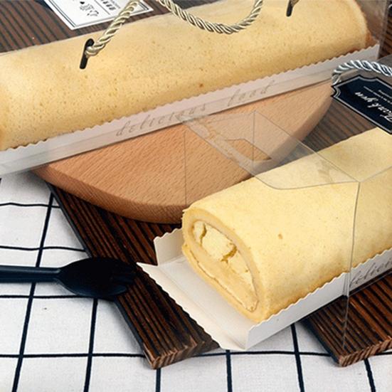 10 Τεμάχια με Λουράκι Διάφανα Δημιουργικά Υγιεινά Κουτιά Συσκευασίας για Κέικ Ρολό Ελβετικό Κέικ Δοχεία Κέικ