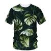 Summer Originality Plant Leaves Graphic T-shirts Trend Casual Personality Fun Printed O-neck Short Sleeve Men's T-shirts
