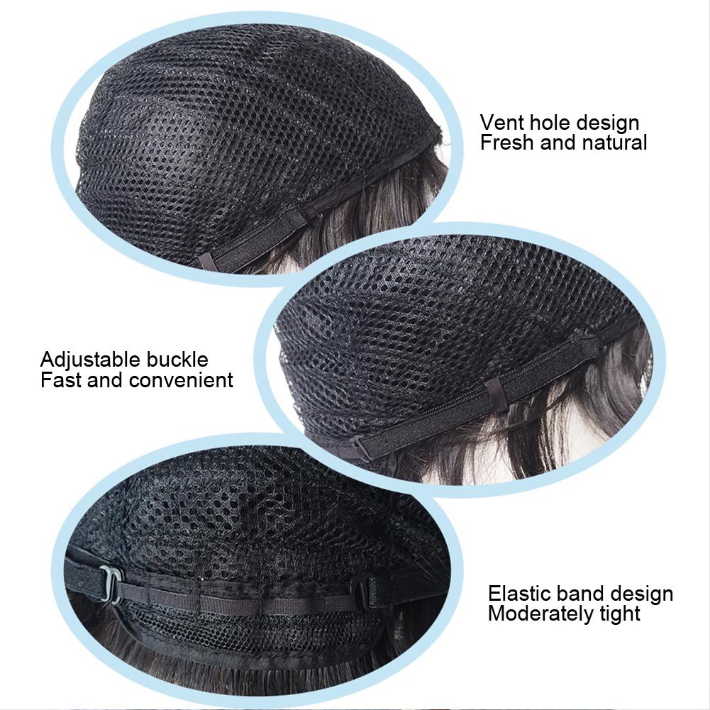 Synthetic Handsome Men Short Curly Wig Korean Neat Bangs Style Wig Head Cover Hair Styling Tools