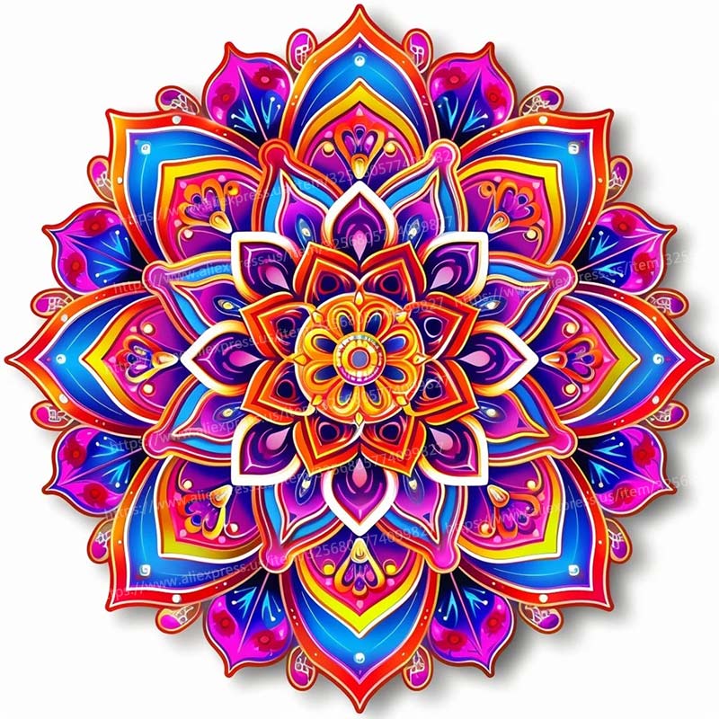 Mandala Néon Créatif Sticker Mural Salle de Bain Salon Décorations d'Arrière-plan Papier Peint Autocollant Décoration de Maison Autocollants M951