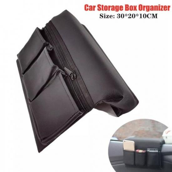 Car Window Armrest Hanging Bag Storage Box Pocket Organizer with Phone Holder