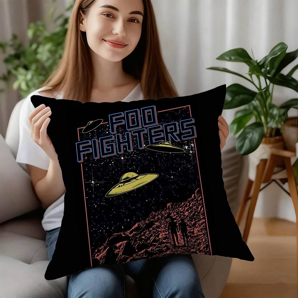 Rock Band-F-Foos Fighters Pillow Case Plush Fabric Soft Pillowcase Double Sided Print Cushion Cover Household Gifts
