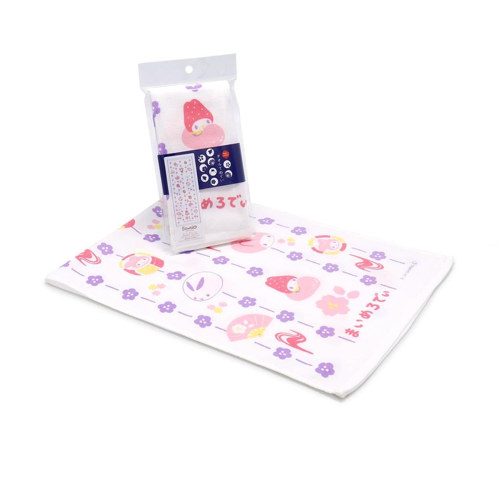 Towel Museum Tenugui Made In 34 X 90 Sanrio My Japanese Towel, Japan, 100% Cotton, Approx. Cm, Melody, Sweets, Purple, 28-2002120