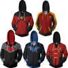 Men 3D Printed Nightwing/Robin Cosplay Costyime Hoodies Fancy Zipper Sweatshirt Halloween Casual Outerwear Hoodies Coat