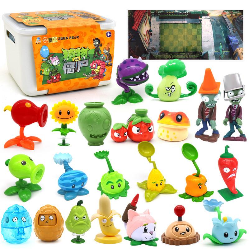 Plants Vs Zombies Childrens Toy Set With Storage Box 22 Pieces For Creative Play And Gift