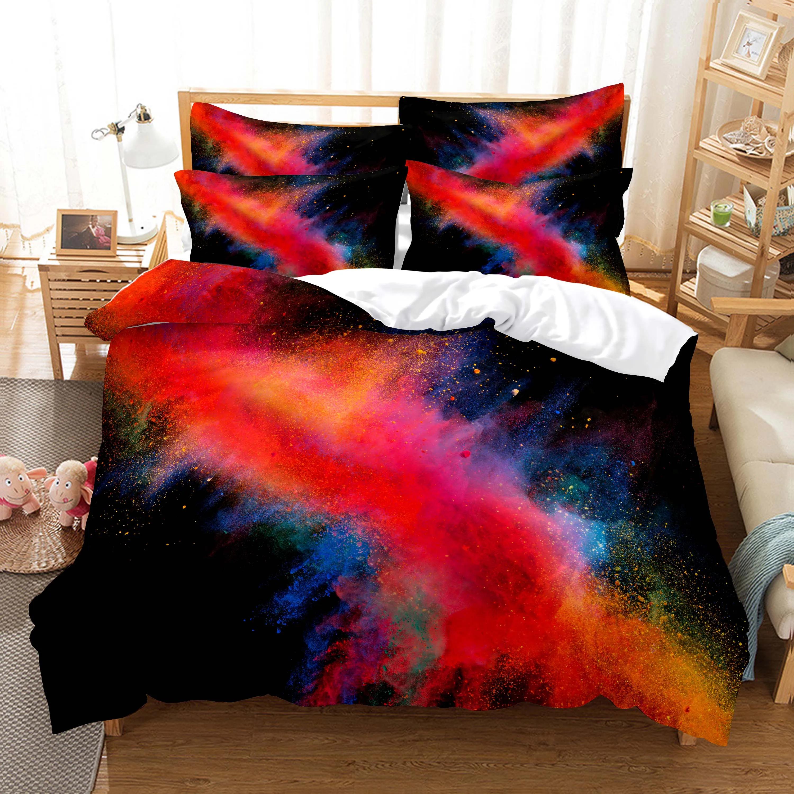

Soft Vibrant Quilt Comforter Art Watercolor Love Graffiti With Pillowcases Ink Dots Fordormitory Home Hotel Bedroom Cove Comforter (quilt)-EU Single(135*200cm)3pcs